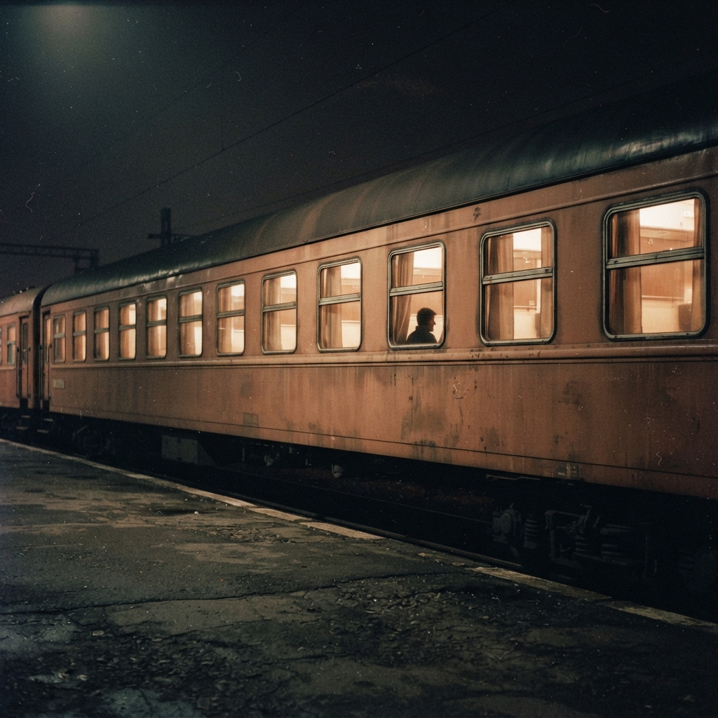 Sleeper train at night